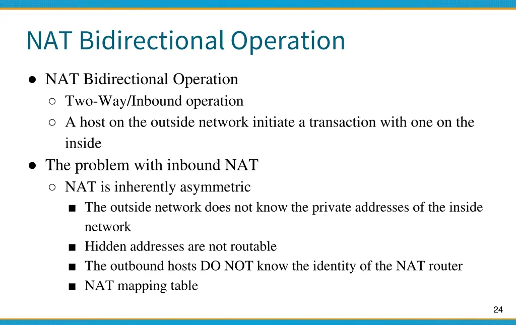 nat bidirectional operation