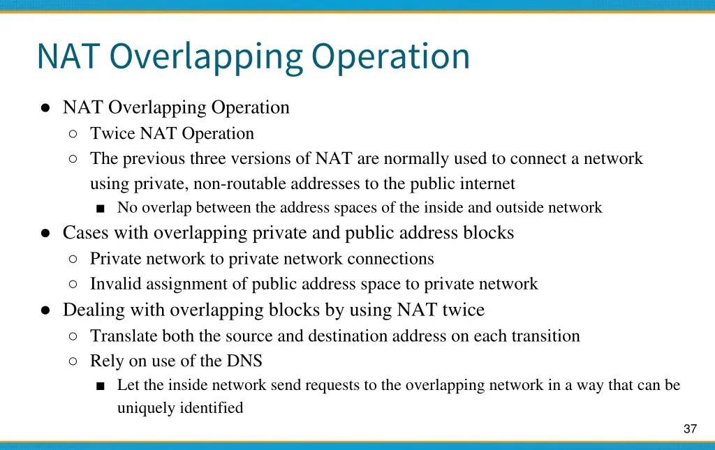 nat overlapping operation