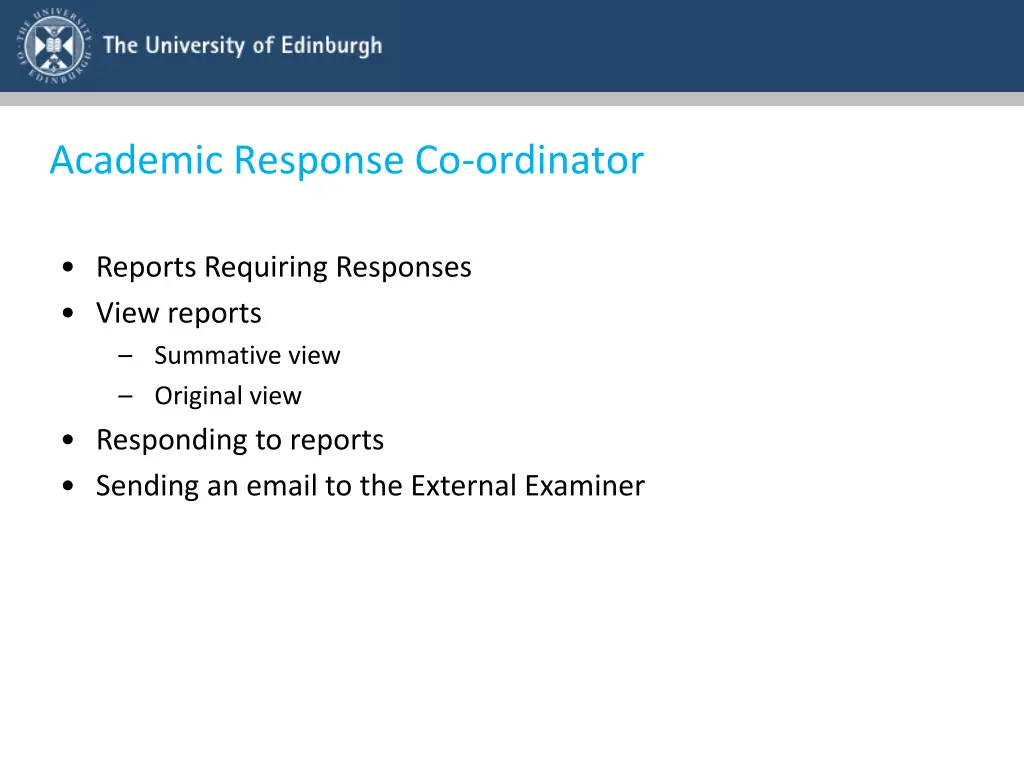 academic response co ordinator