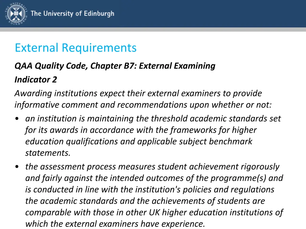 external requirements