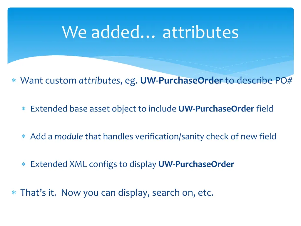 we added attributes