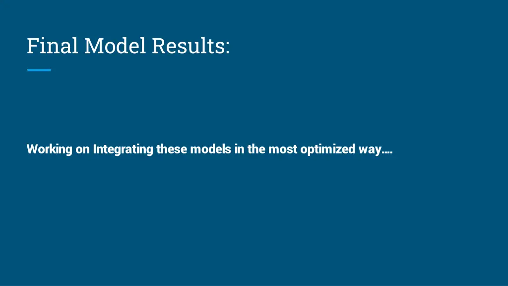 final model results
