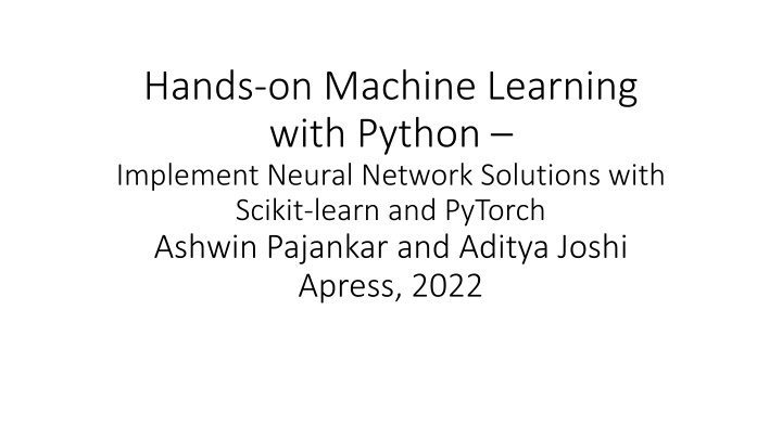 hands on machine learning with python implement