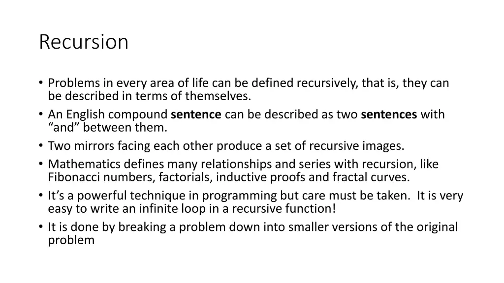 recursion