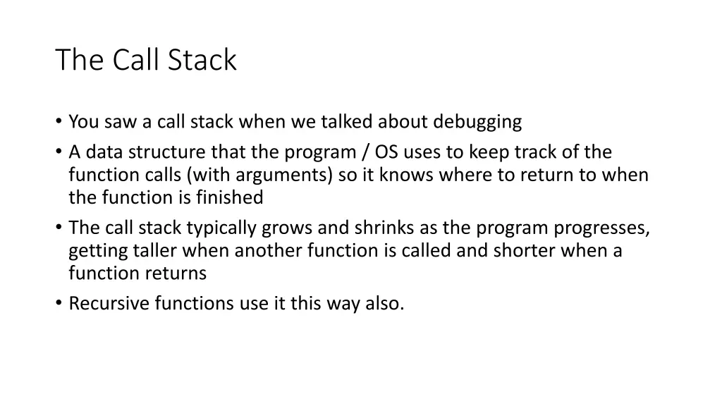 the call stack