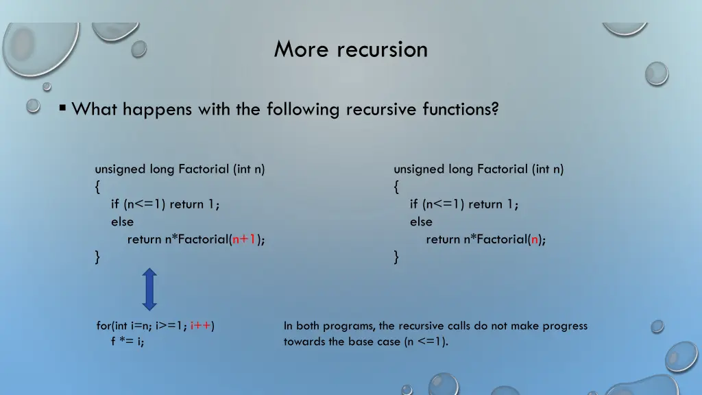 more recursion