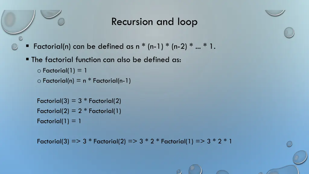 recursion and loop 1