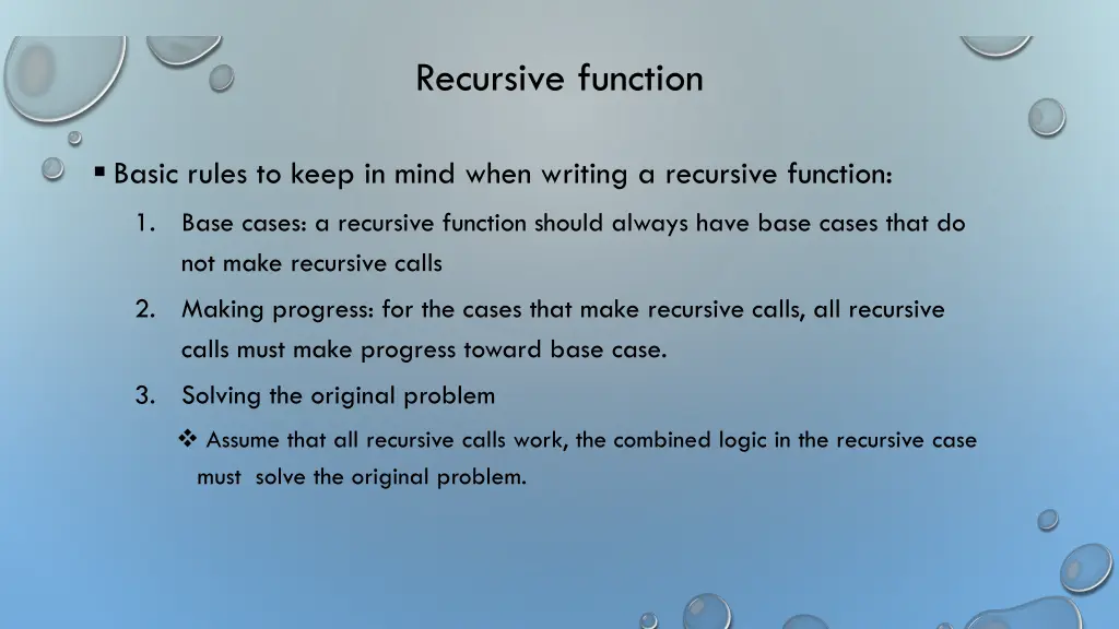 recursive function