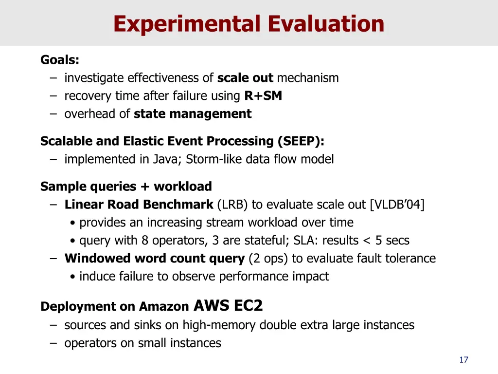 experimental evaluation