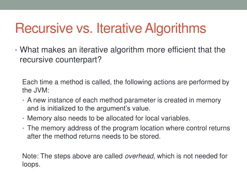 recursive vs iterative algorithms