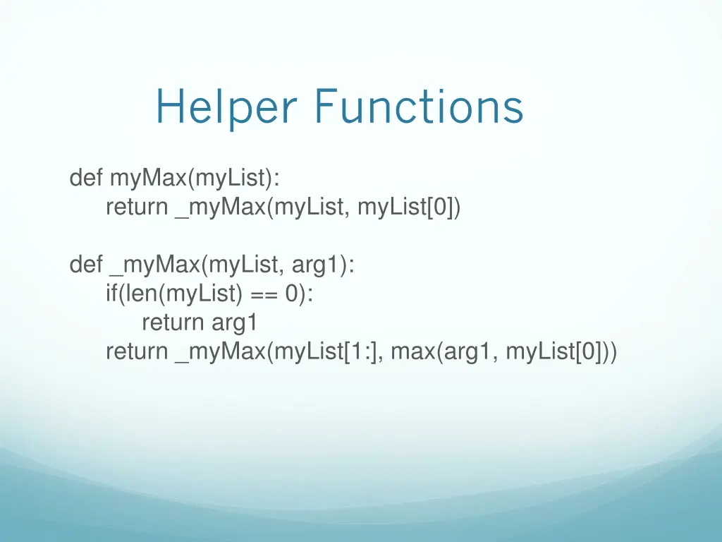 helper functions 1