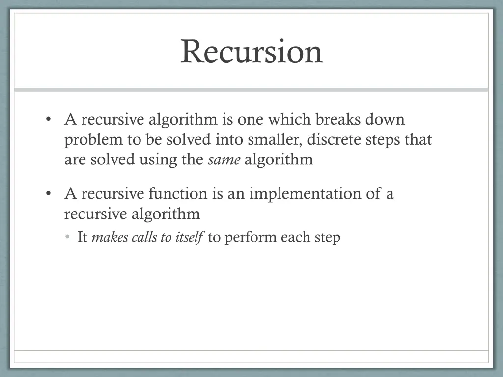 recursion
