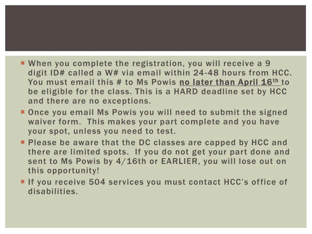 when you complete the registration you will