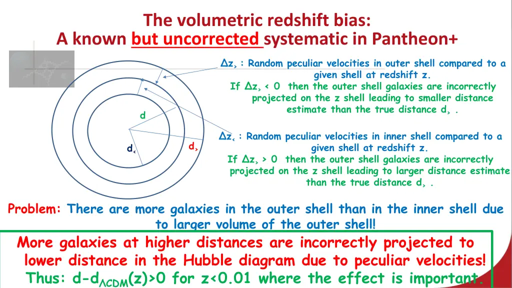 the volumetric redshift bias a known