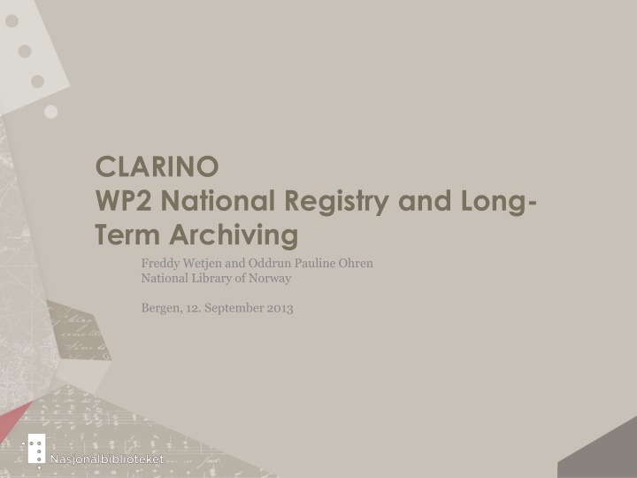 clarino wp2 national registry and long term