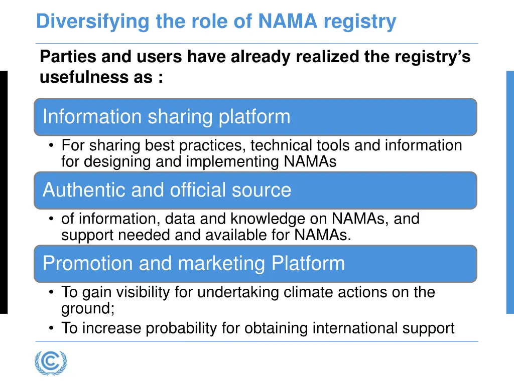 diversifying the role of nama registry