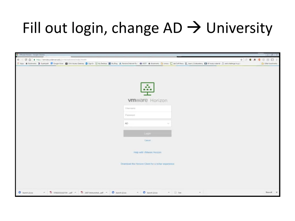 fill out login change ad university