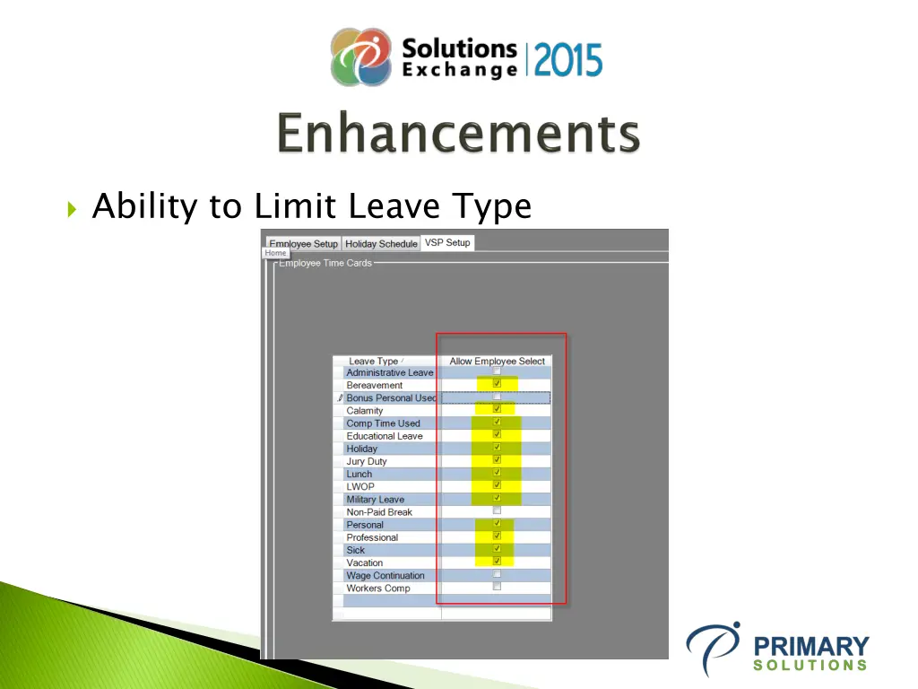 ability to limit leave type