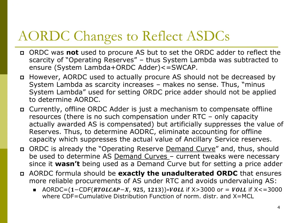 aordc changes to reflect asdcs