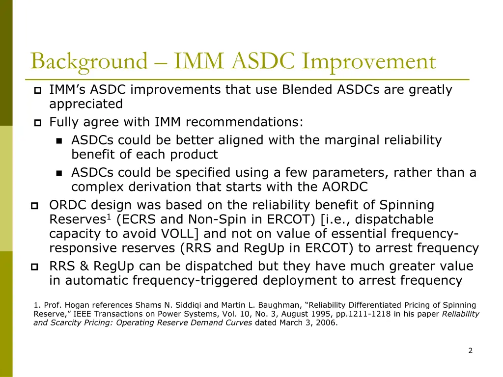 background imm asdc improvement