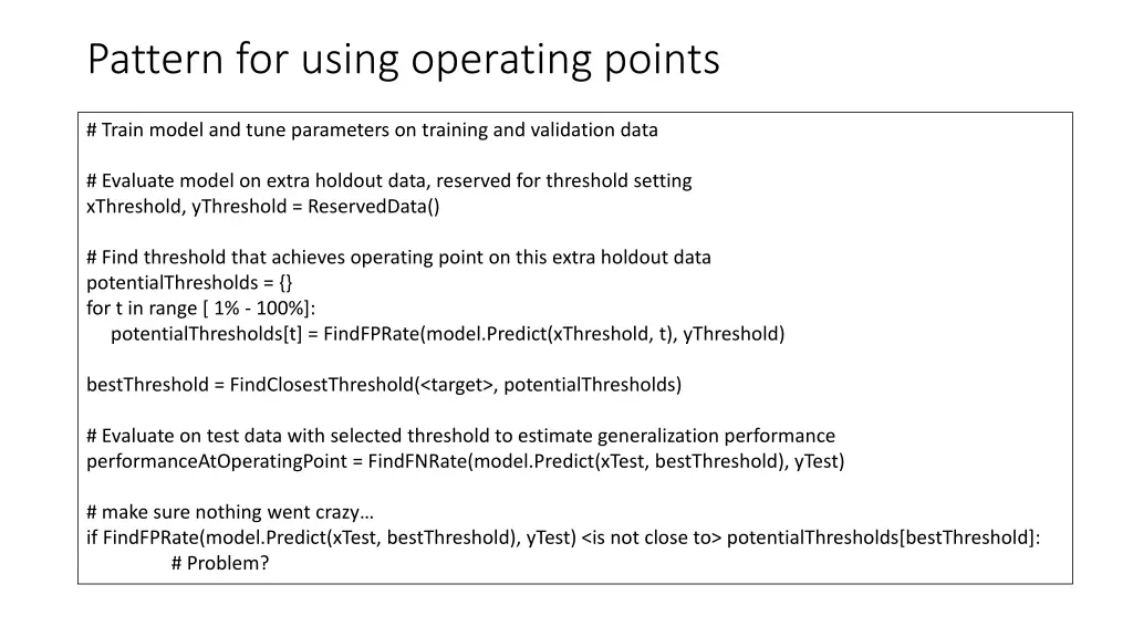 pattern for using operating points