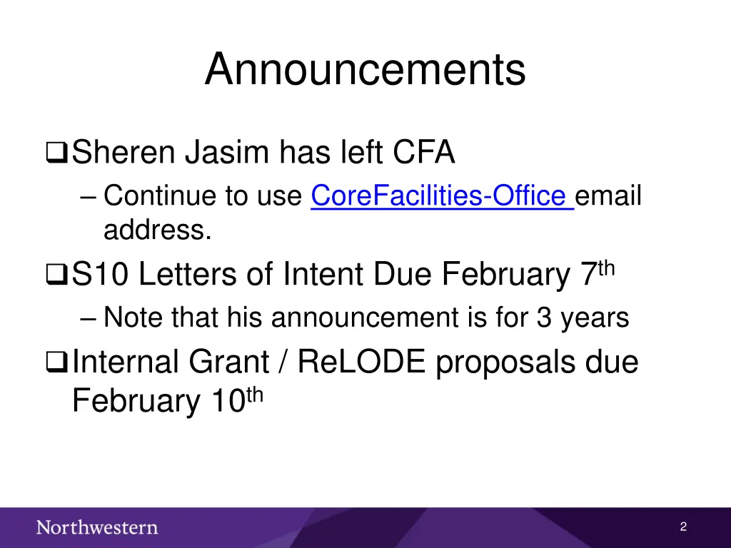 announcements