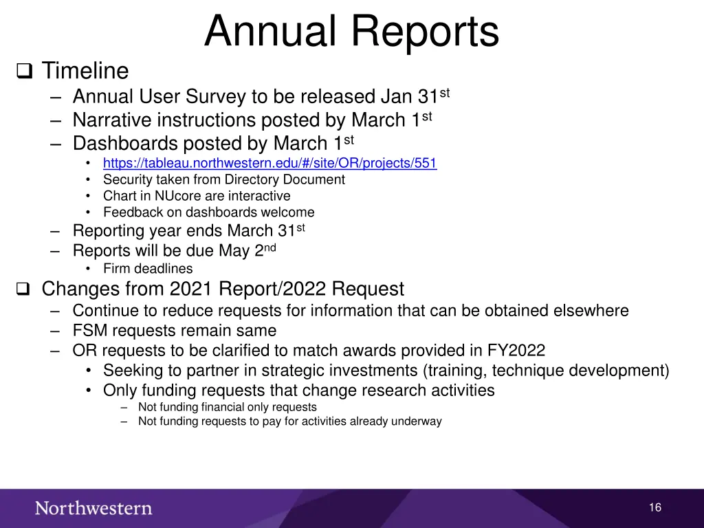 annual reports