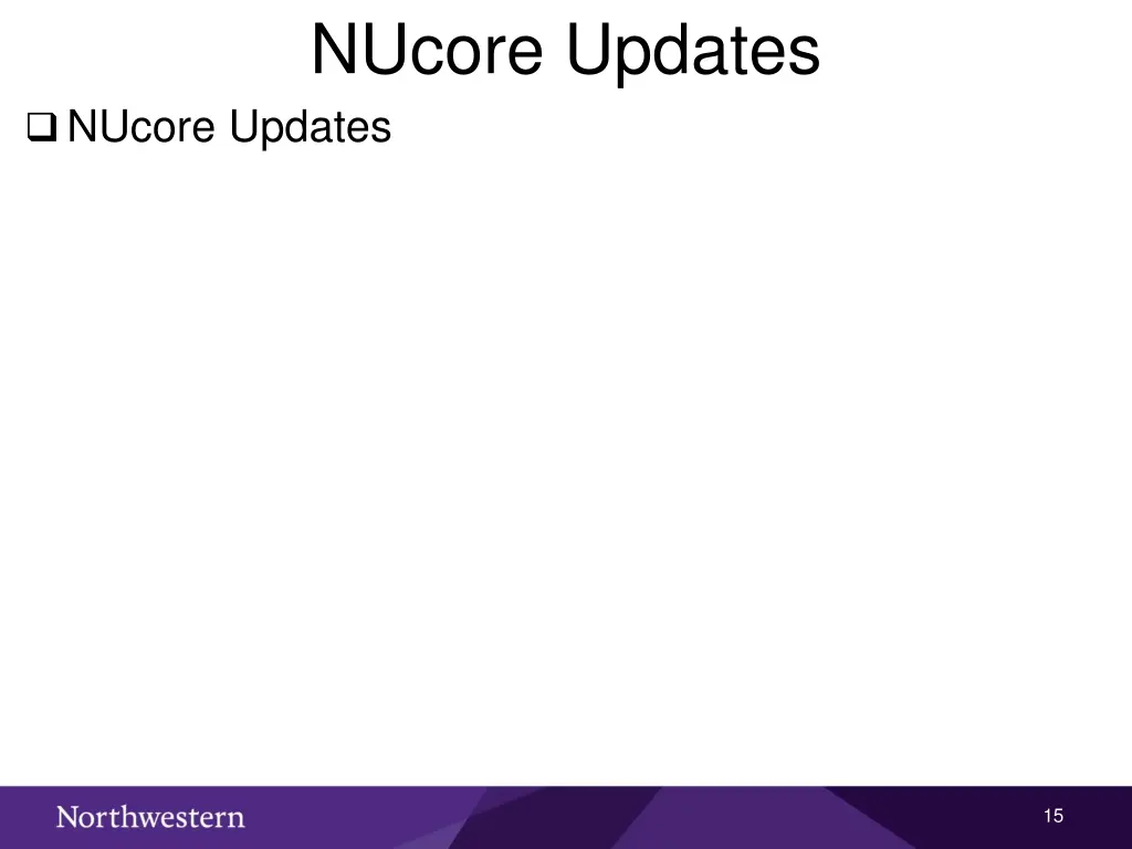 nucore updates