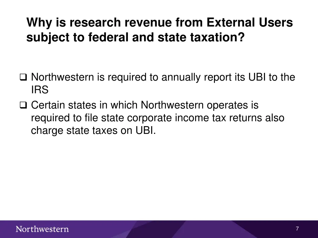 why is research revenue from external users