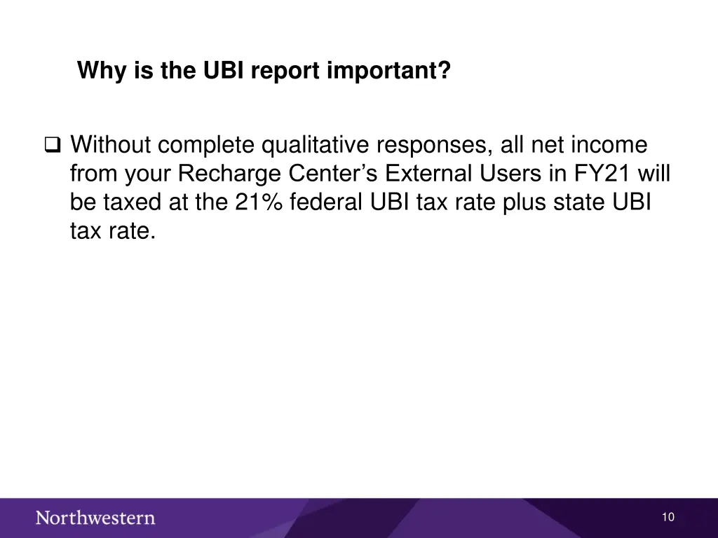 why is the ubi report important