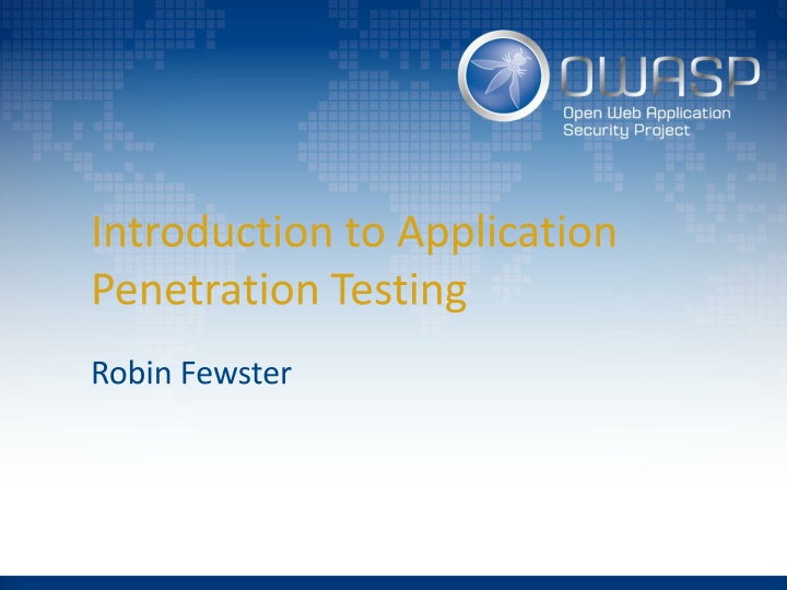 introduction to application penetration testing