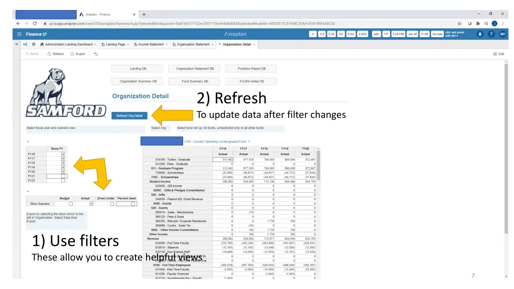 2 refresh to update data after filter changes