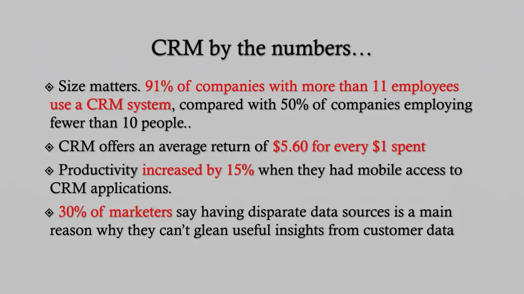 crm by the numbers