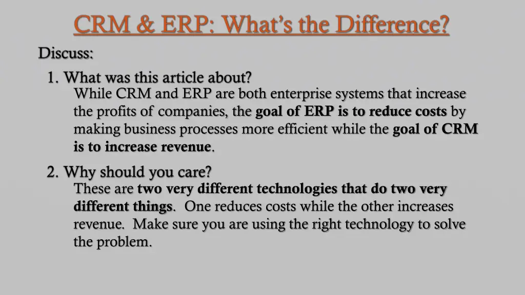 crm erp what s the difference discuss 1 what