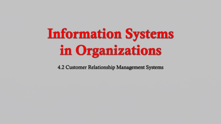 information systems in organizations