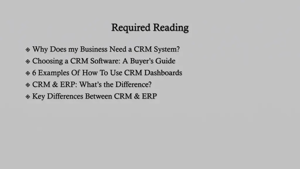 required reading