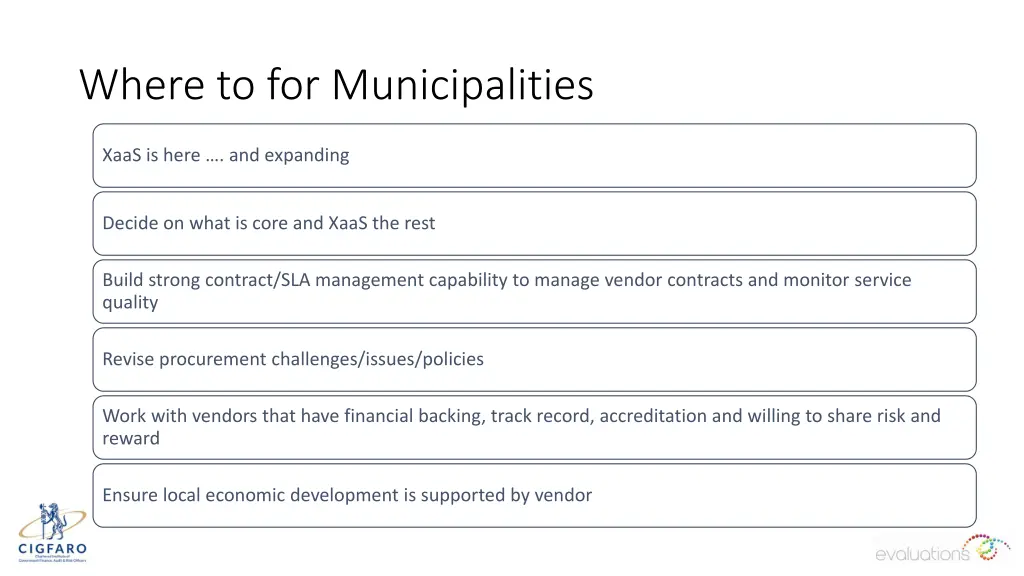 where to for municipalities