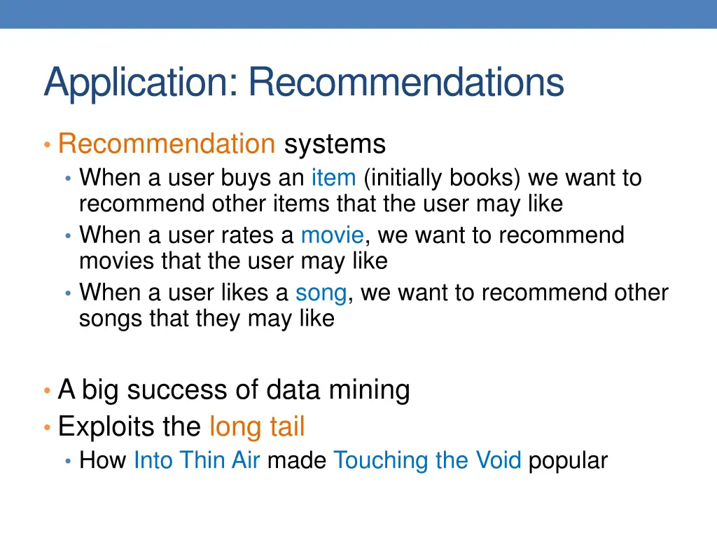 application recommendations