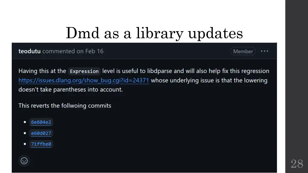 dmd as a library updates 1