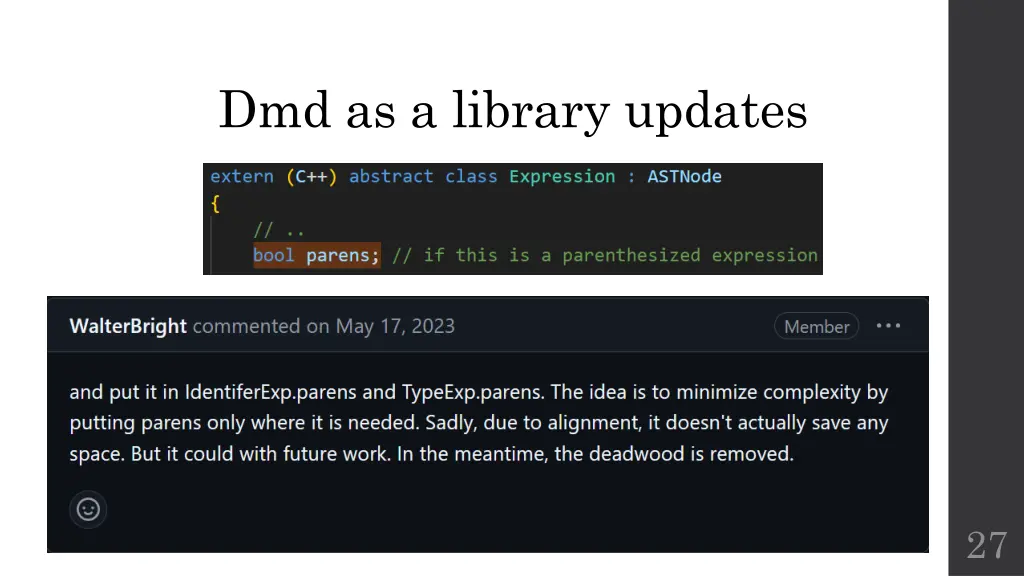 dmd as a library updates