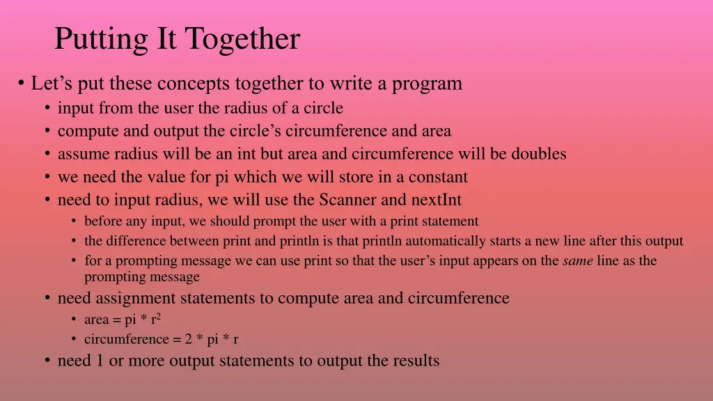 putting it together