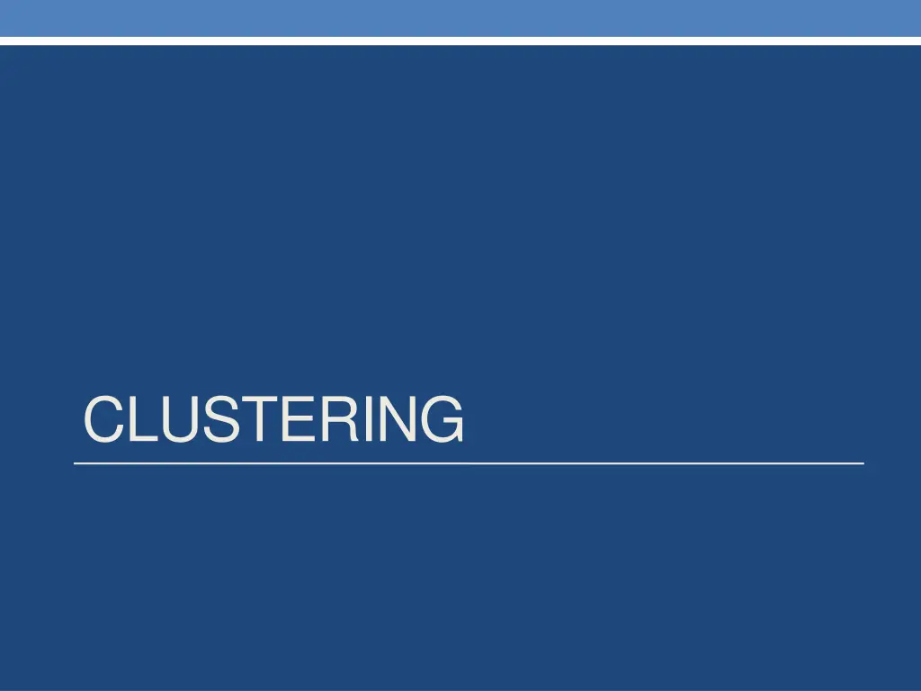 clustering