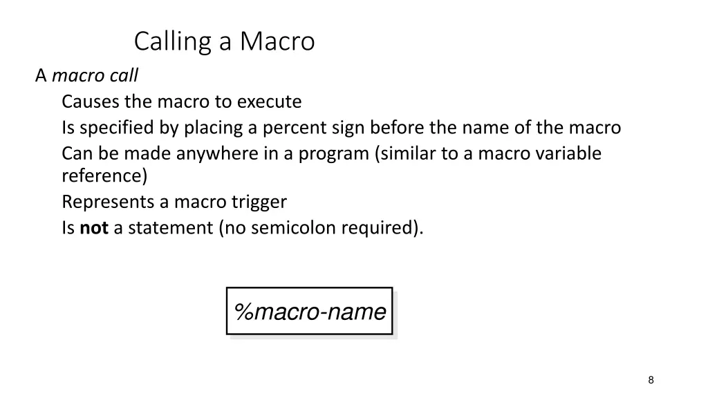 calling a macro