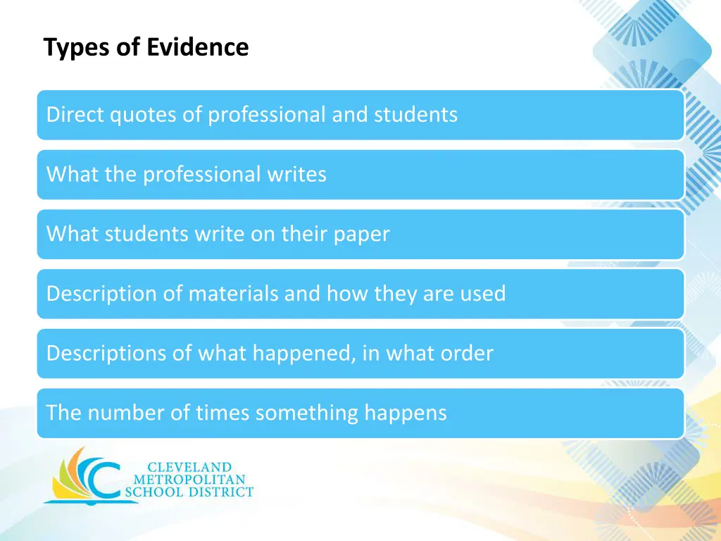 types of evidence
