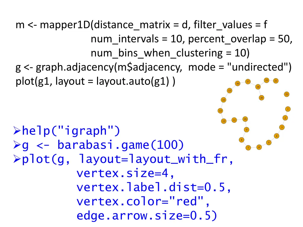 m mapper1d distance matrix d filter values