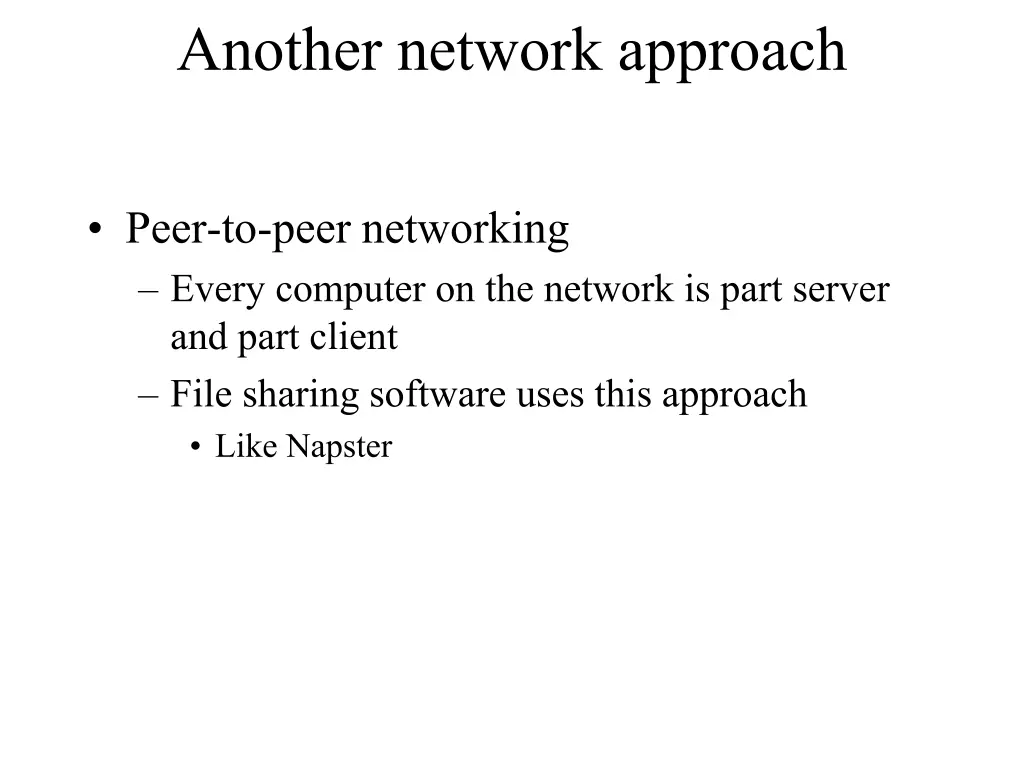 another network approach
