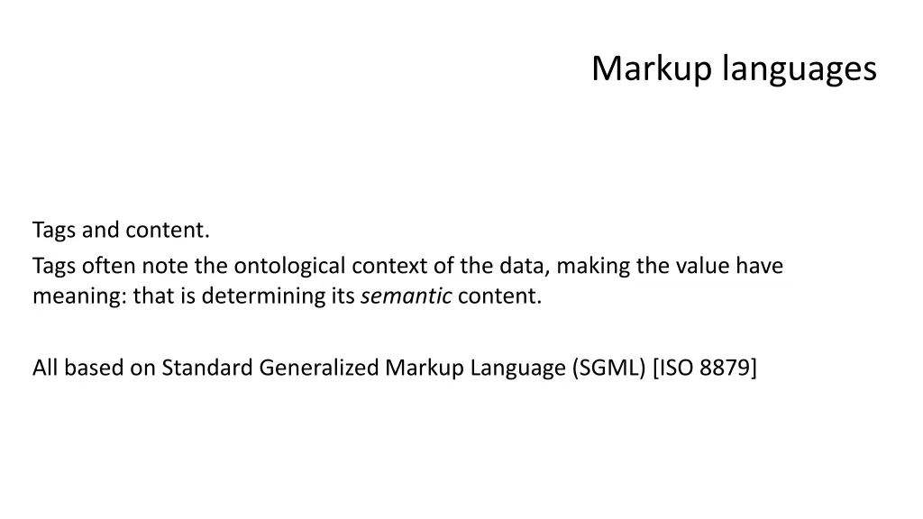 markup languages