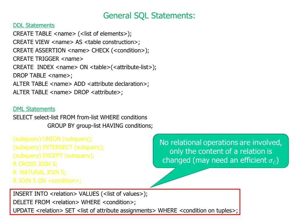 general sql statements 11