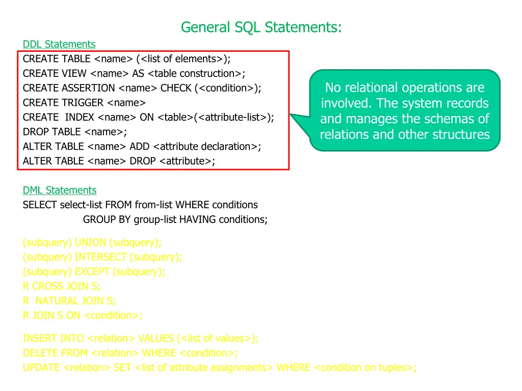general sql statements 14