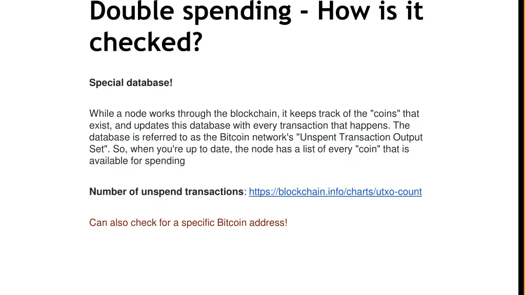 double spending how is it checked